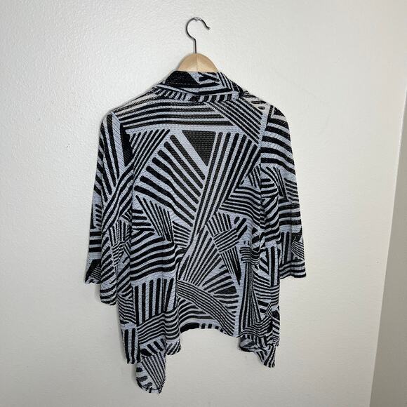 PerSeption Concept Black White Geo Open Cardigan Large - Picture 6 of 8